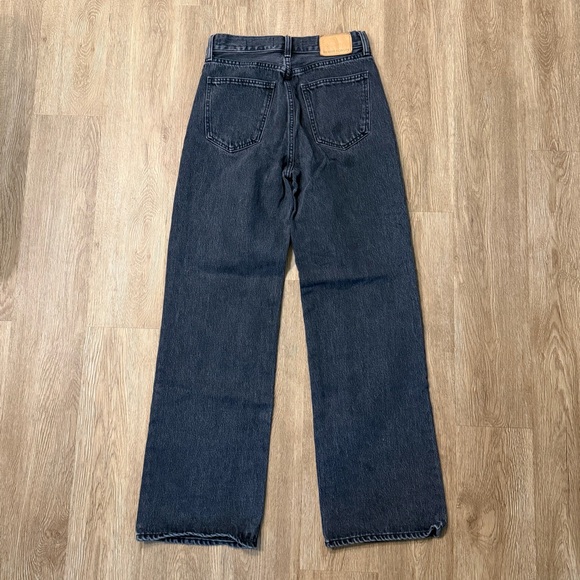 Denim Forum The Farrah High Rise Wide Size 25 Black - Picture 2 of 5